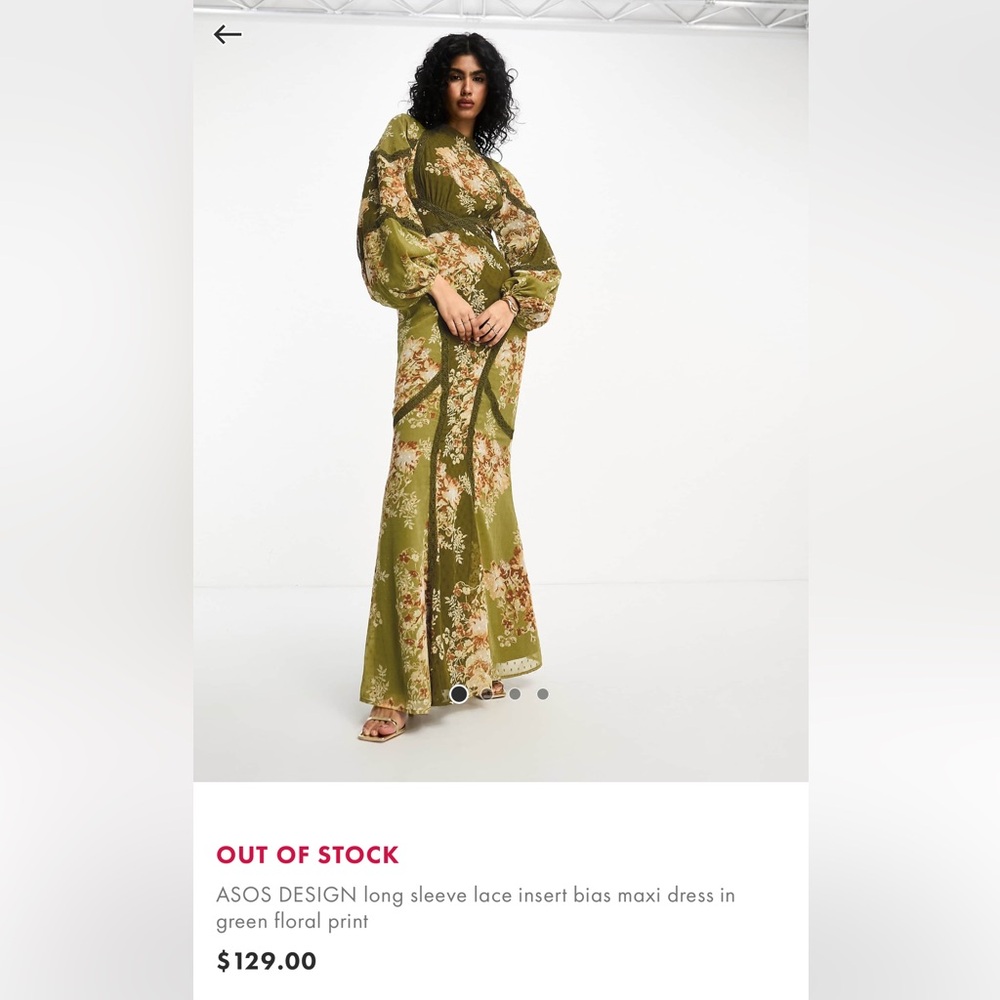 ASOS Design Olive Floral Dress